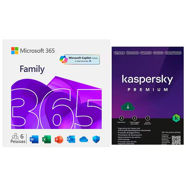 Microsoft 365 Family com Copilot + Kaspersky Antivírus Premium - 12 meses - image 1