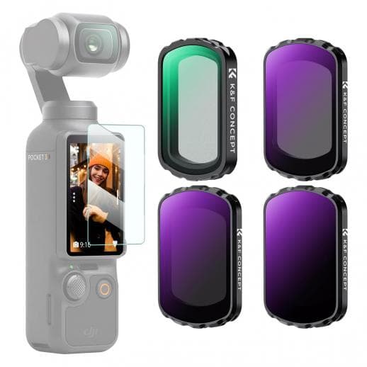 K&F Concept Magnetic ND & Black Diffusion 1/4 Filter Set for DJI Osmo Pocket 3 - image 1