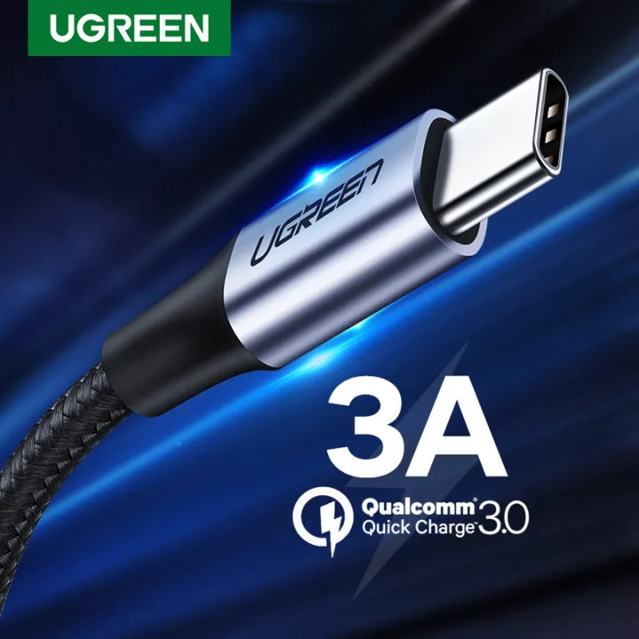 UGREEN USB Type C Fast Charger Data Cord Nylon Braid 0.25M Black - image 1