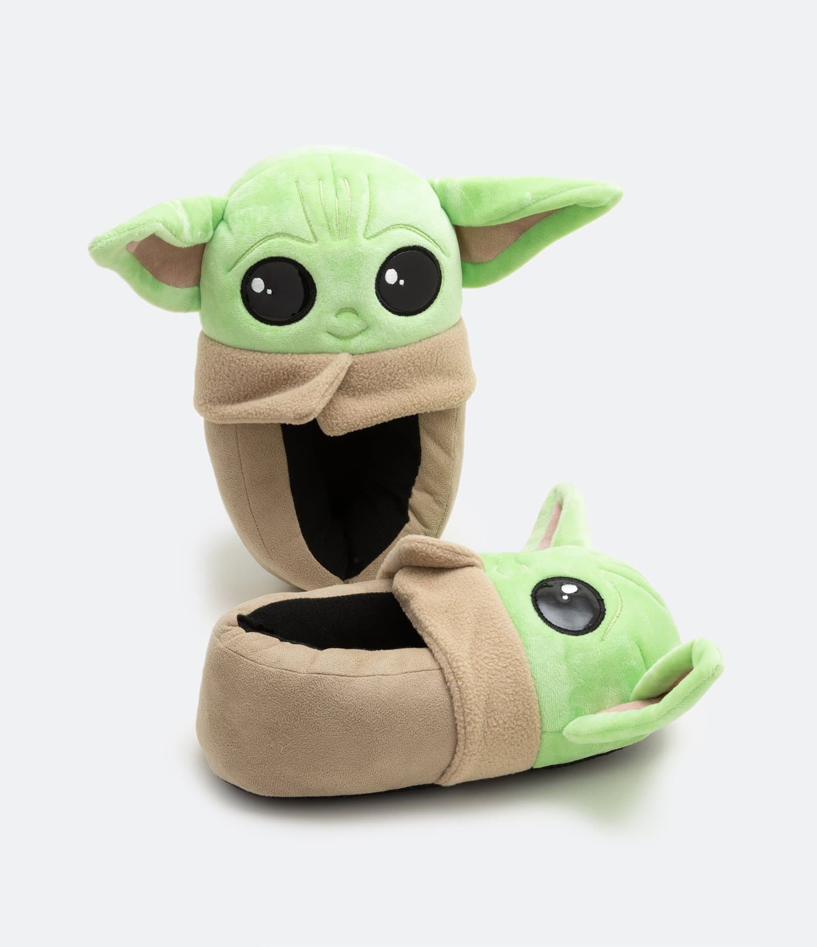 Pantufa Fechada com Estampa 3D do Baby Yoda Marrom - image 1