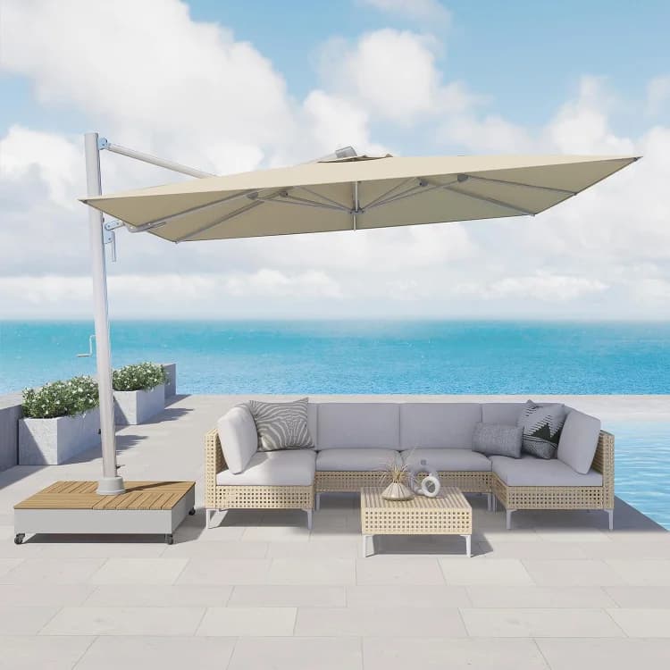 GRAND PATIO 10x13 FT Rectangular Cantilever Patio Umbrella with Base, Acrylic Fabric, Aluminum Frame - image 1