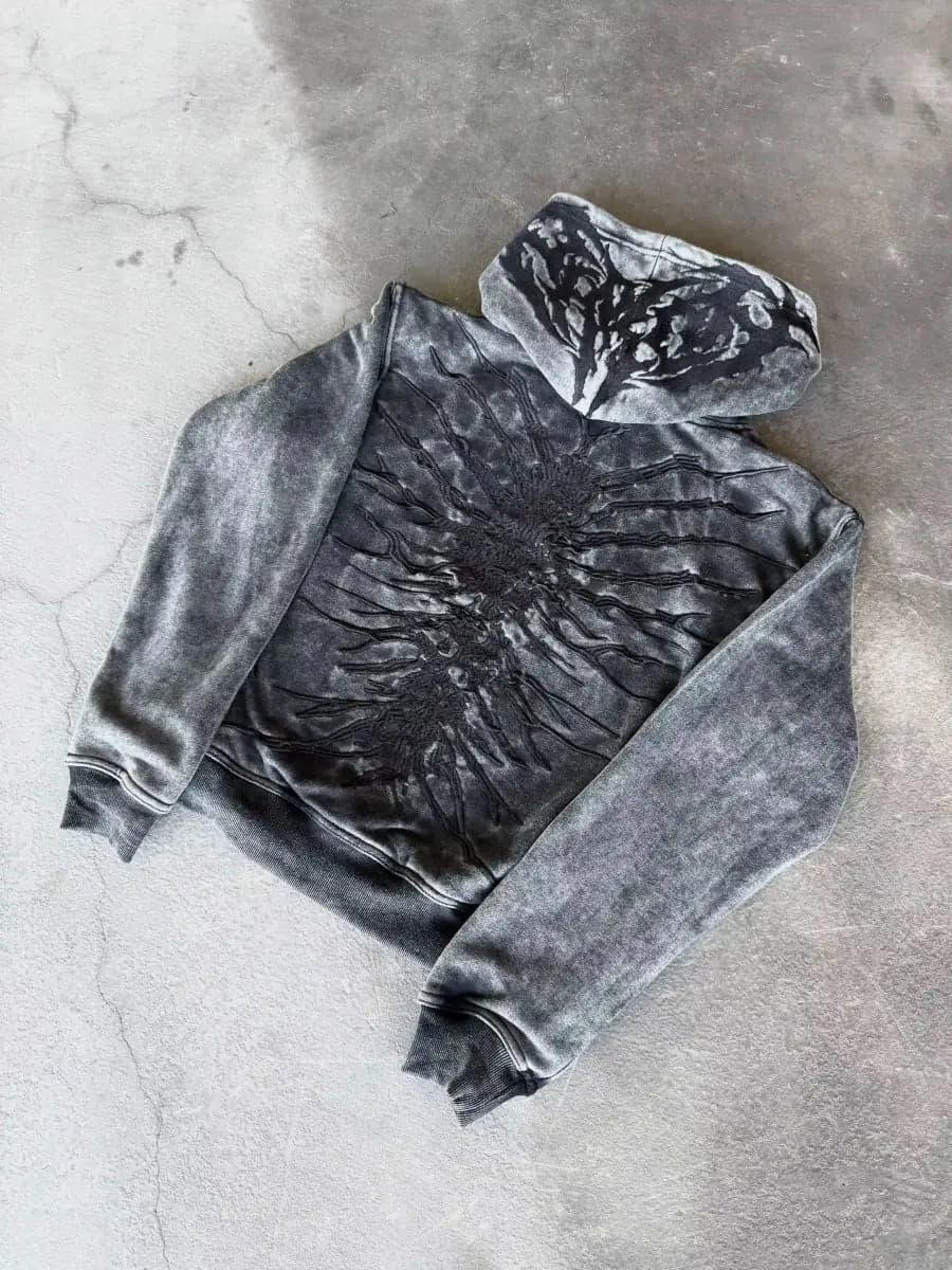 "Ghoul" ZIP-UP (Washed Black) - image 1