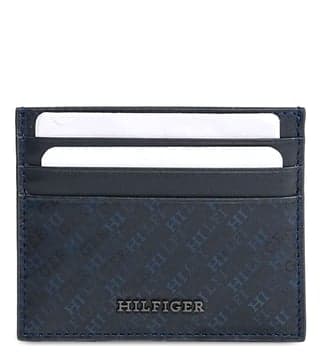 TOMMY HILFIGER Navy Pyrgos Printed Leather Card Holder - image 1