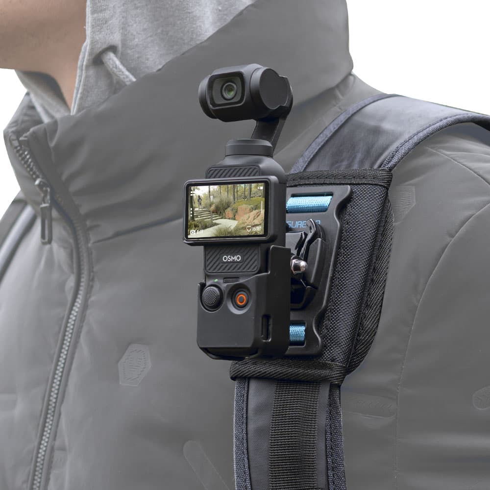 SUREWO Osmo Pocket 3 Backpack Mount with Bag Belt Shoulder Strap and Extended Border - image 1