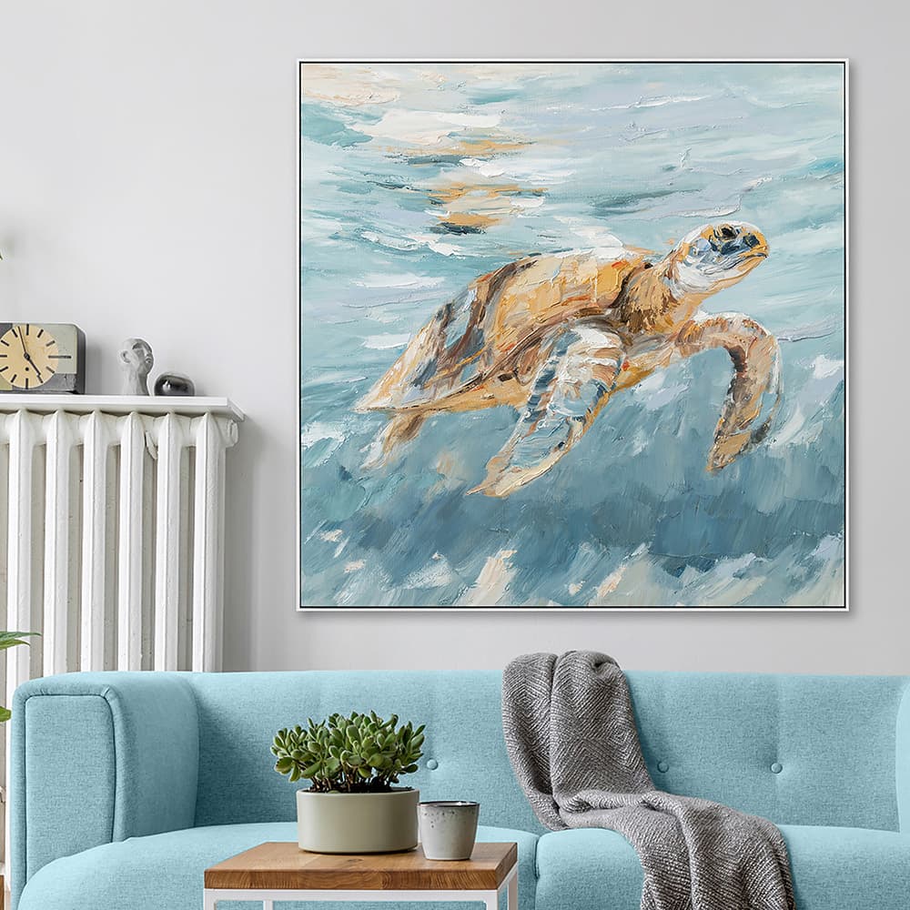 Turtle Tide Framed Canvas Wall Art - image 1