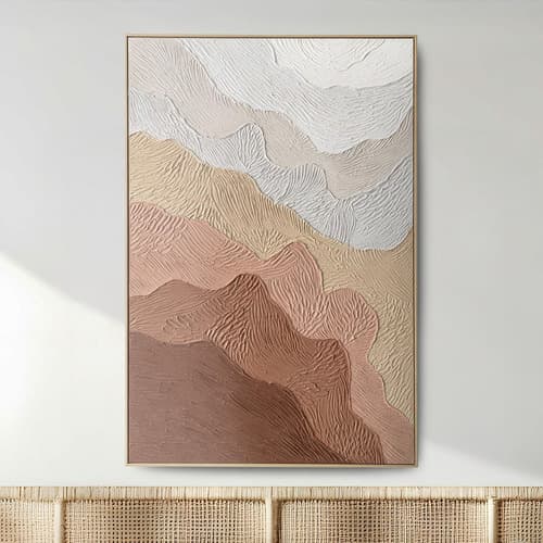 Ochre Ripples Framed Canvas Wall Art - image 1
