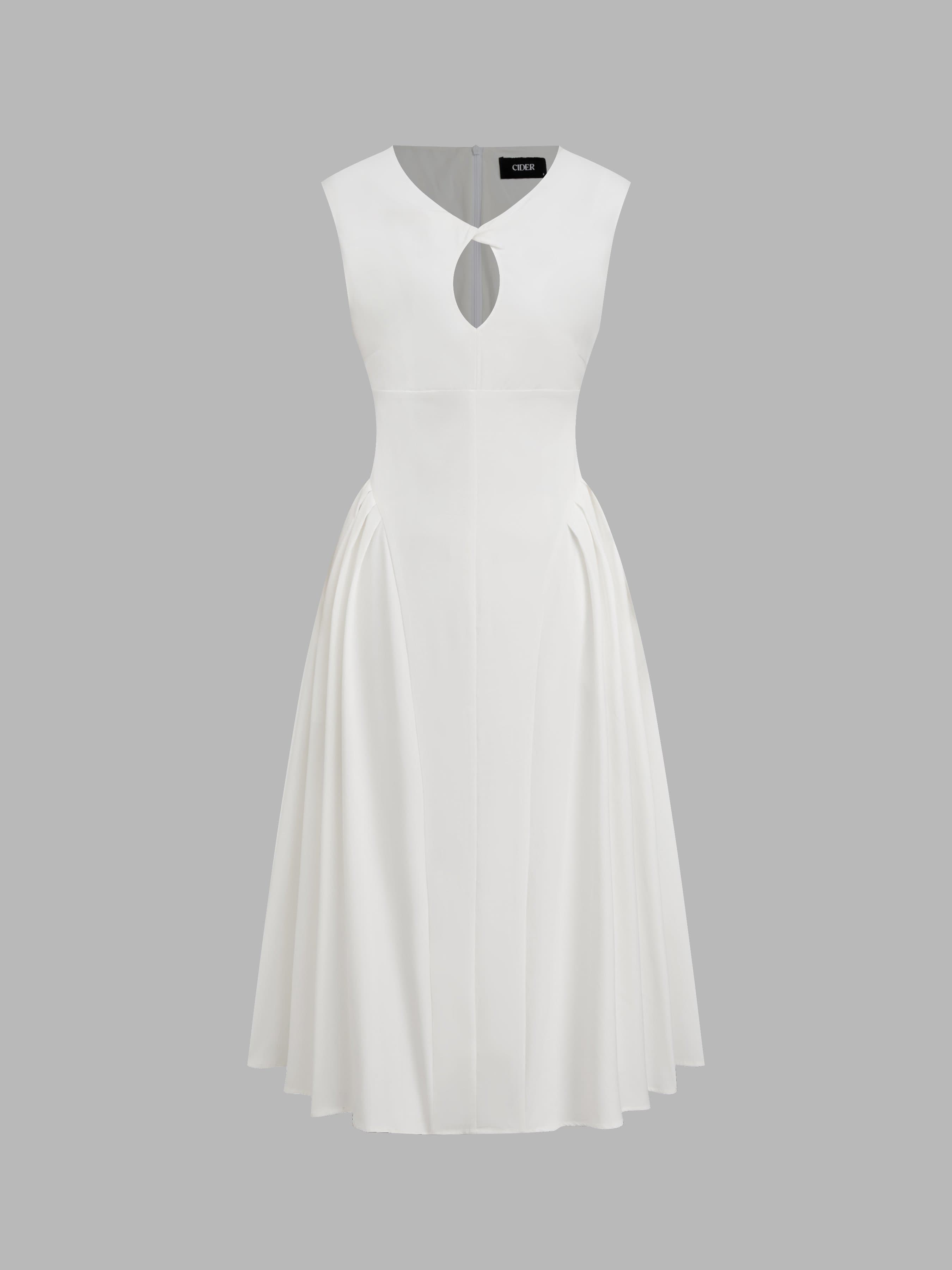 V-neck Cut Out Ruffle Hem Midi Dress - image 1