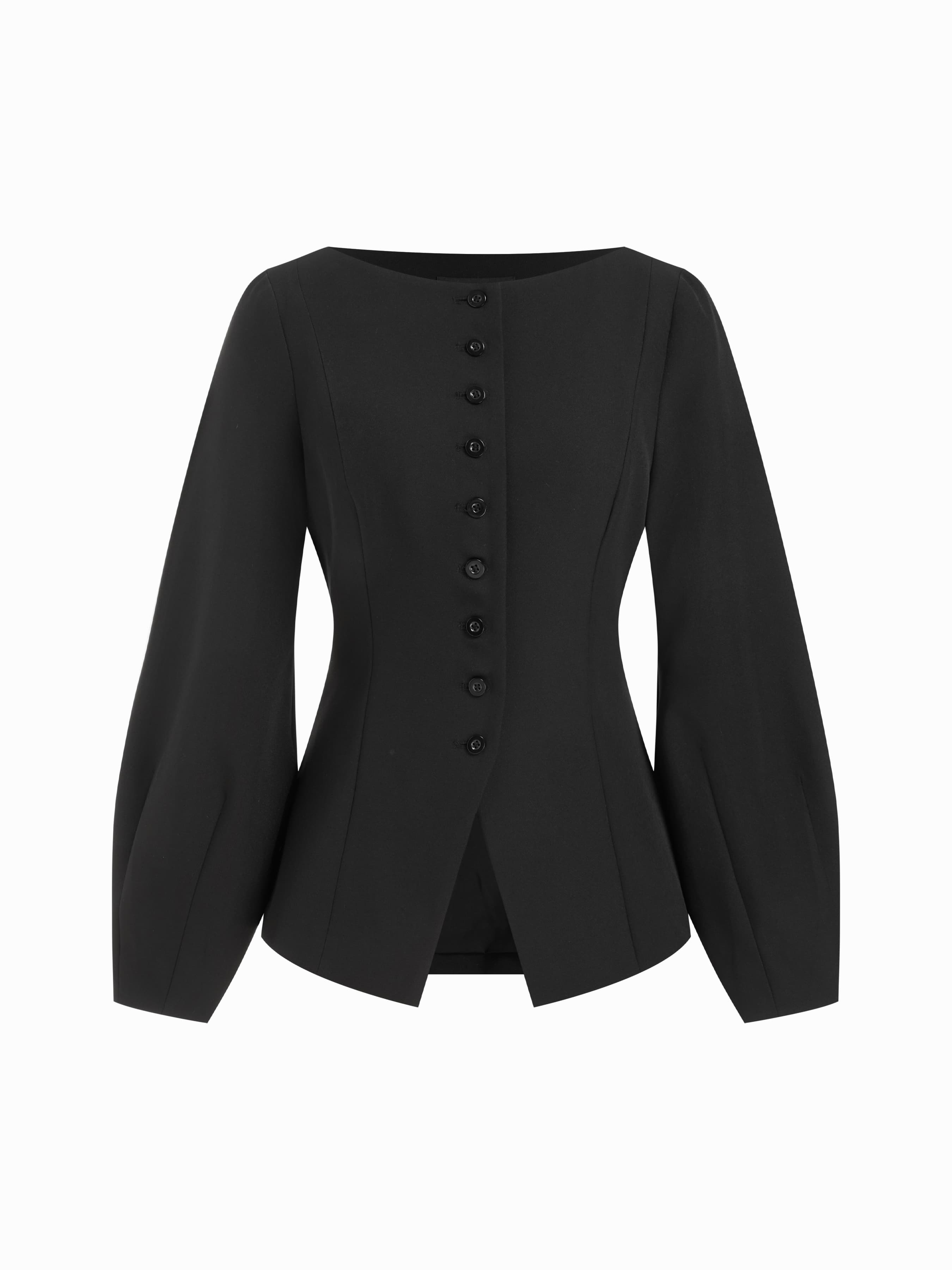 Boat Neck Peplum Hem Blazer - image 1