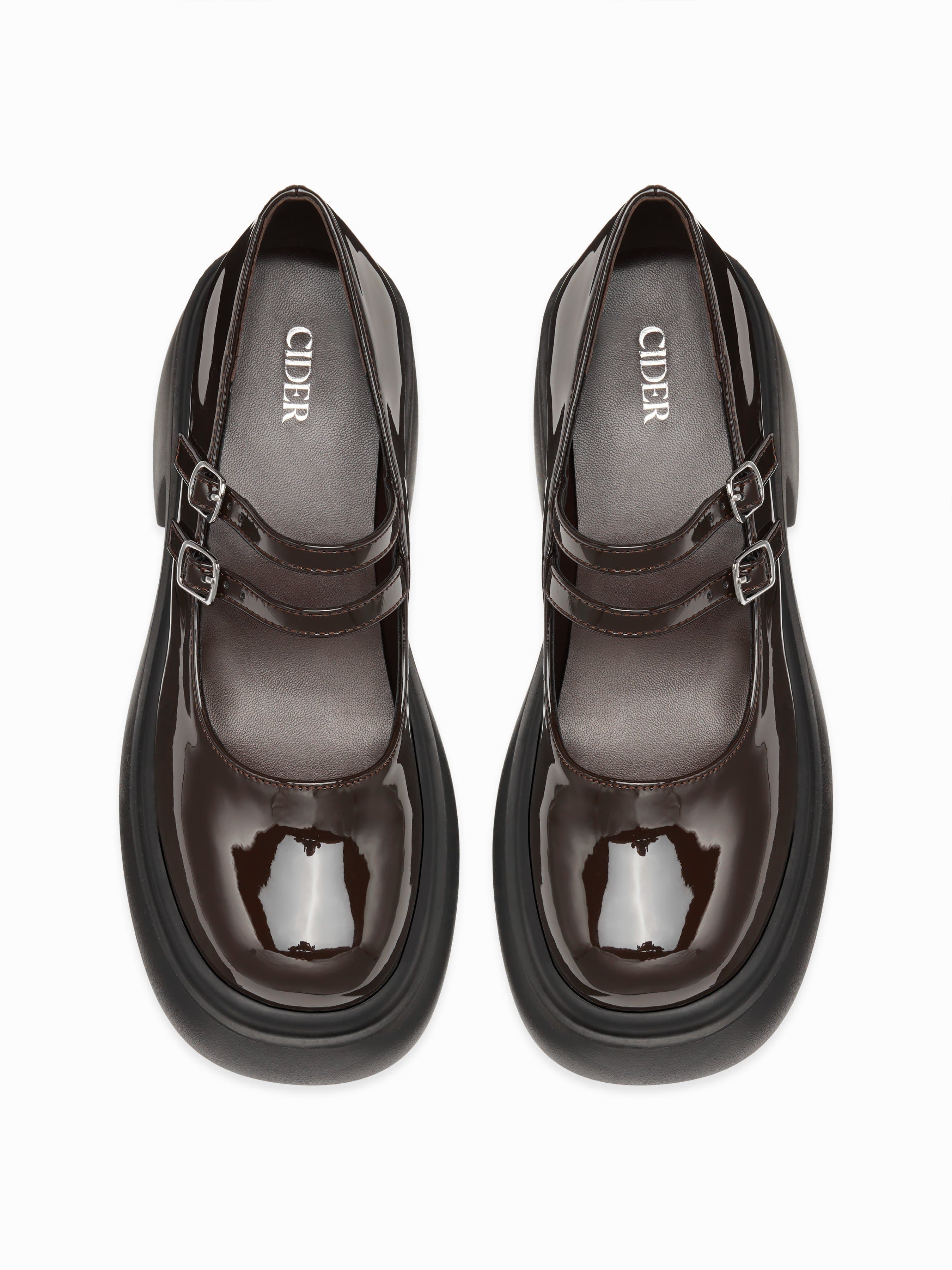 Double Buckle Chunky Heeled Loafers - image 1