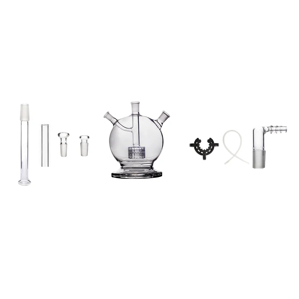 8-in-1 Mega Globe Mk2 Flat Earth Perc Glass Bong - Versatile Water Pipe for Smooth Hits - image 1