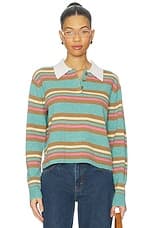 Cropped Stripe Rugby Sweater - image 1