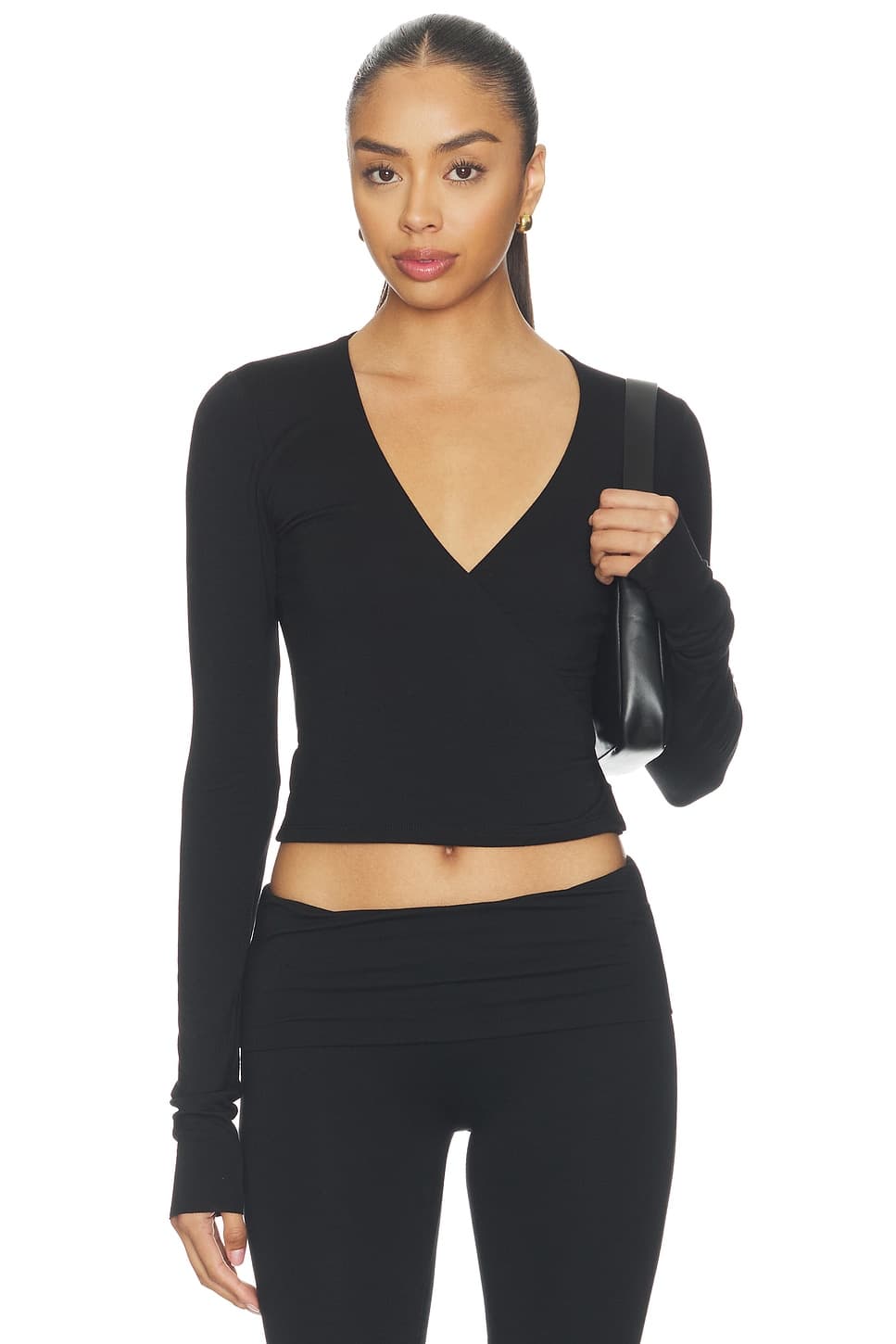 Eterne Wrap Top in Black - image 1