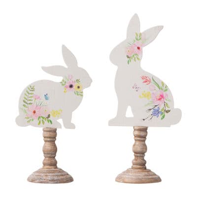 Glitzhome Wooden Bunny 2-pc. Easter Tabletop Decor - image 1