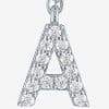 Lab-Grown (G-H / SI2-I1) Diamond Accent Initial Pendant in Sterling Silver - A - image 1