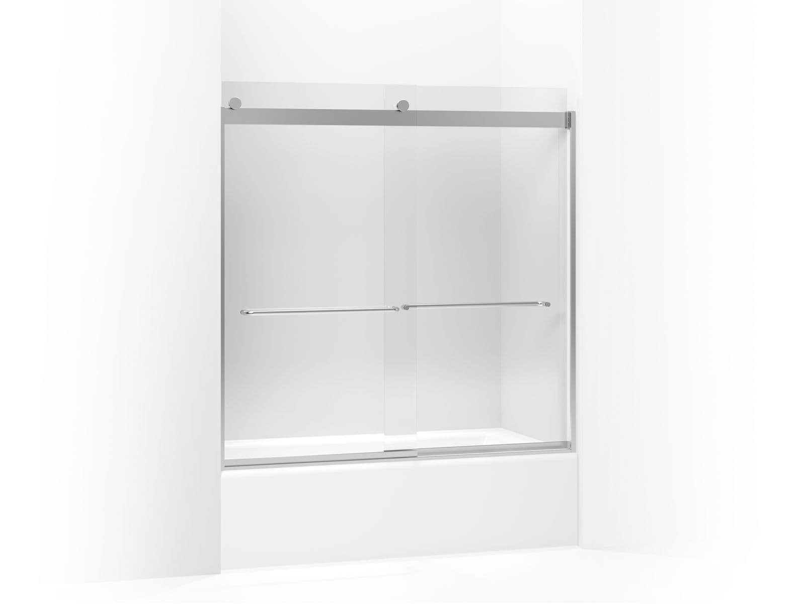 Levity® 56-5/8"-59-5/8" W x 59-3/4" H bypass bath door with 1/4"-thick Crystal Clear glass - image 1