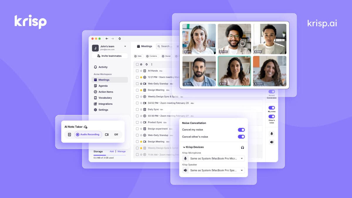Voice AI for Meetings: Noise Cancellation & AI Note Taker - image 1