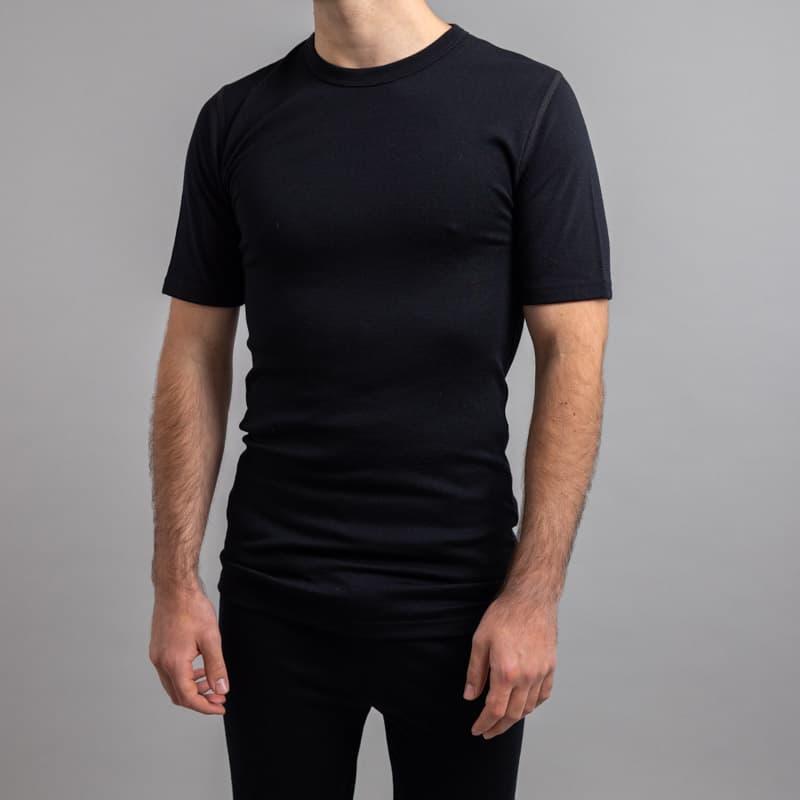 Merino Skins Unisex Merino Short Sleeve T Shirt Black - image 1
