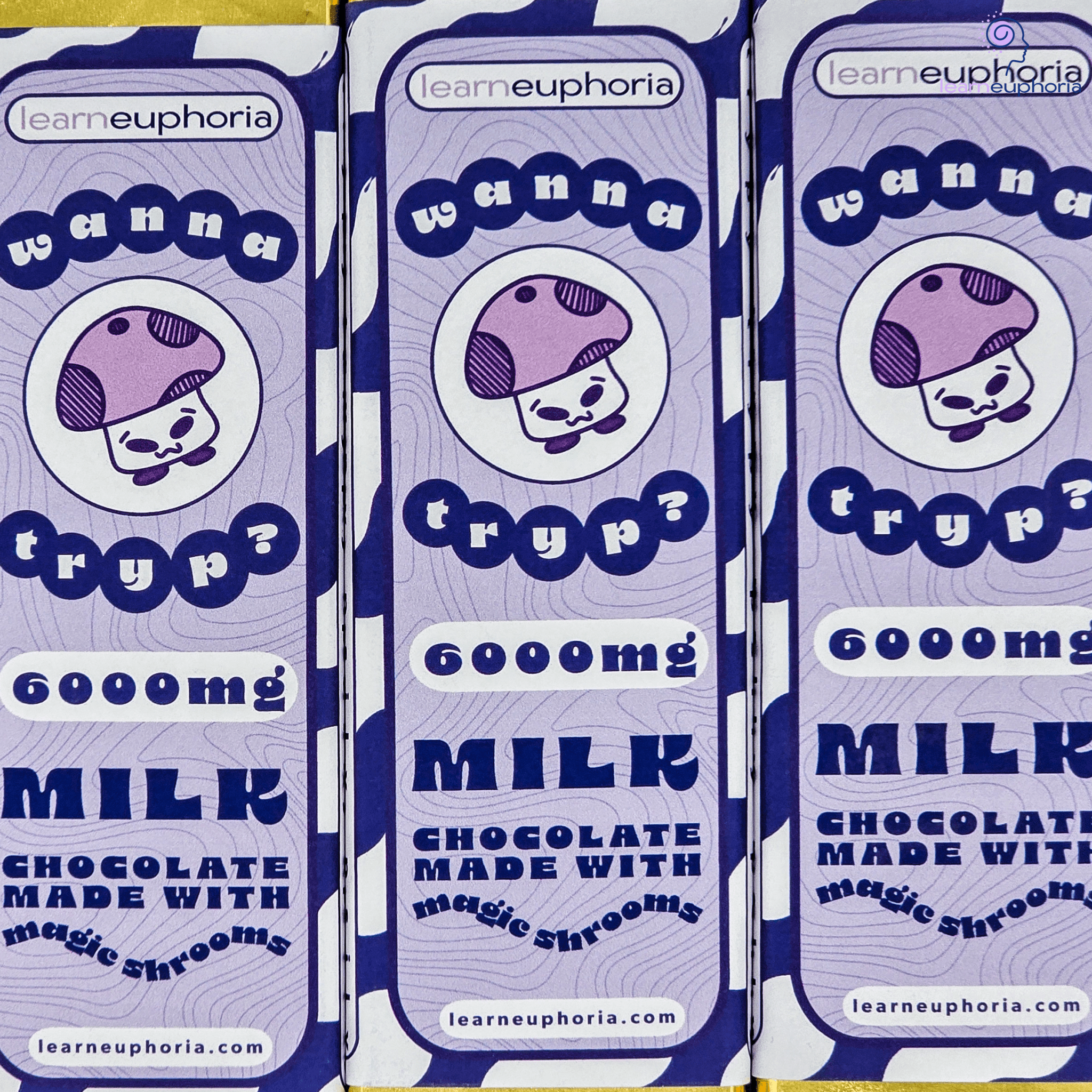 Learn Euphoria “Wanna Tryp?” ‘Magic’ Mushroom Milk Chocolate 6000mg - image 1