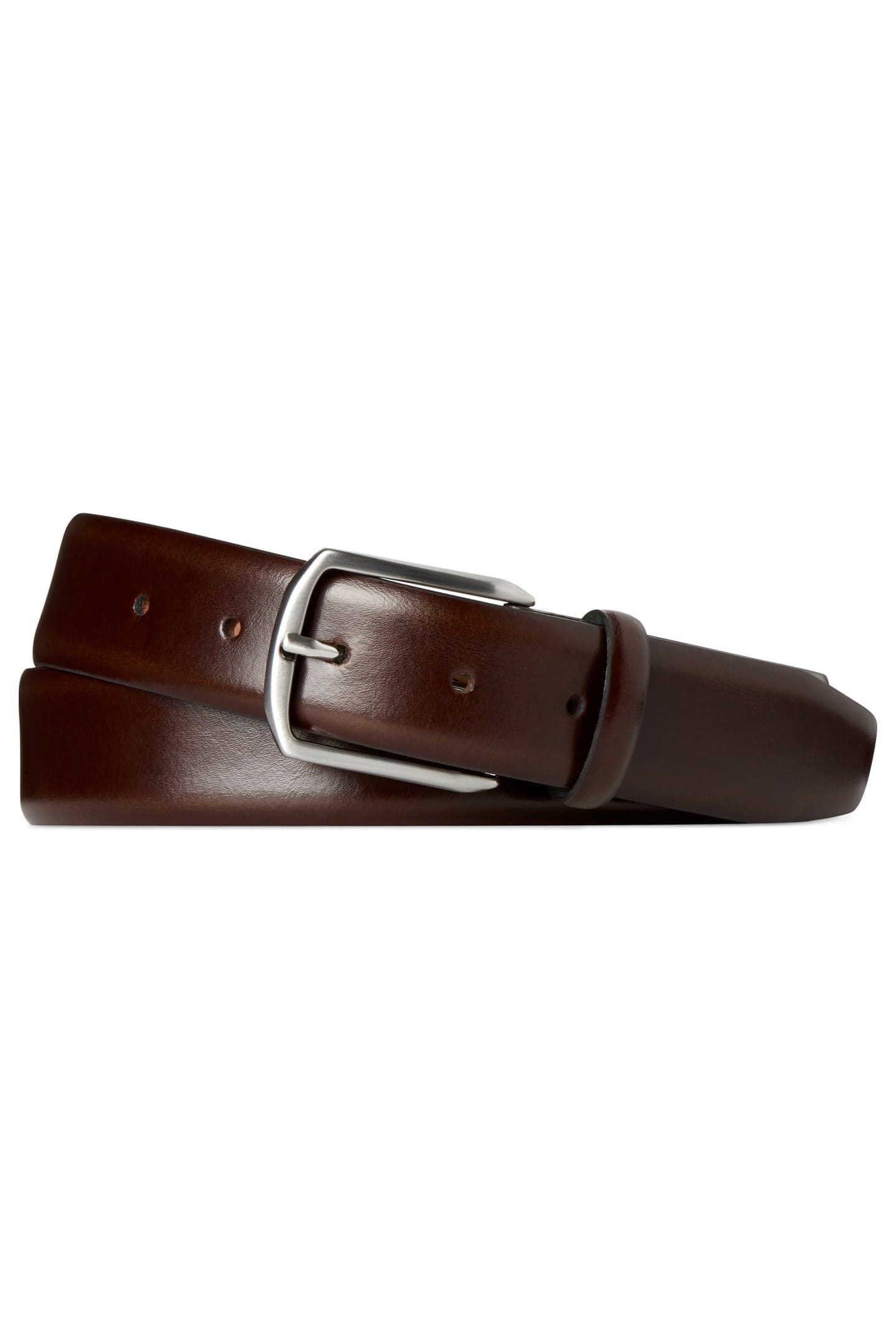 BELT-D.BROWN-LEATHER DARK BROWN - image 1