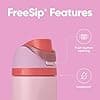 Owala FreeSip Insulated Stainless Steel Water Bottle with Straw, 24 oz, Pink (Angel Food Cake) - image 1