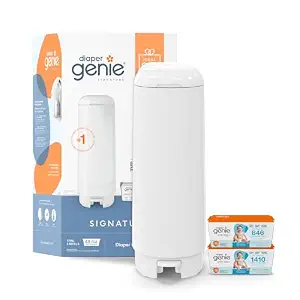 Diaper Genie Signature Gift Set with Easy Roll Refill (48 Bags) - Holds Up to 2256 Newborn Diapers, Plastic - image 1