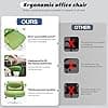 Fizzin Ergonomic Office Chair with Adjustable Lumbar Support, High Back Breathable Mesh Computer Chair, 400 LBS Capacity, Green - image 1
