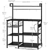 HOOBRO Kitchen Bakers Rack with Power Outlets, Coffee Bar, Microwave Oven Stand with Mesh Basket and 4 S-Shaped Hooks, Black BB05HB01 - image 1