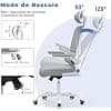 naspaluro Ergonomic Office Chair with Adjustable Lumbar Support, Backrest, Headrest, and Reversible Armrests - Breathable Mesh Seat, Grey - image 1