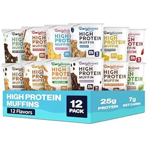 Bootylicious | 25g Protein Muffin | Ultimate Variety | Low Carb, 16g-18g Fiber, Low Glycimic Index, Low Sugar, 2.32-2.75oz Cup, 12-Pack - image 1
