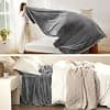 Bedsure GentleSoft Fleece Bed Blanket Queen Size Grey 90x90 inches - image 1
