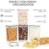 Vtopmart Set of 9 Airtight Food Storage Containers with Lids, 2L Each, Plastic Kitchen Pantry Organizers with 24 Labels, Black - image 1