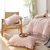 JANZAA Full Size Comforter Set 3PCS with Ruffled Design Blush Pink - image 1