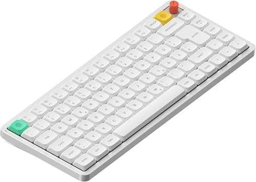 nuphy Air75 V3 kabellose mechanische Tastatur,75% Low Profile Keyboard with Knob, Hot Swap Gaming-Tastatur unterstützt Bluetooth/2,4 GHz/USB-C,Deutsches Layout QWERTZ(White/Brown Nano Switch) - image 1