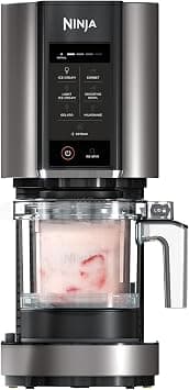 Ninja CREAMi Ice Cream Maker & Dessert Machine with 2 Containers, 7 Programmes, Making Ice Cream, Gelato, Sorbet, Smoothie Bowls, Milkshakes and More, 1.4 L, Black/Silver, NC302EU - image 1