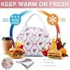 TESAFNG Insulated Lunch Bag for Women, Large Capacity Cooler Bag with Leakproof Corduroy Design (Pink Bow Flower) - image 1