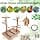 LIMIO Natural Wood Bird Playground Perch Stand with Removable Tray and 2 Stainless Steel Cups - image 1