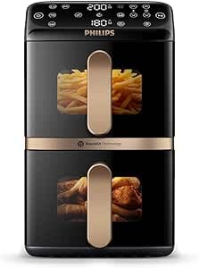 Philips 4000 Series Stacked Dual Basket Airfryer – 10L Capacity, 2x5L Baskets, RapidAir Technology, Sync Finish Timer, Ceramic Coating, 6 Presets, Space-Saving Design (NA462/70) - image 1