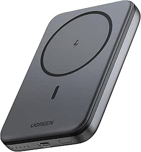 UGREEN 10000mAh Wireless Power Bank PD 20W Fast Charging, Magnetic USB-C Portable Charger Compatible with iPhone 17/16/15/14 Series, Samsung Galaxy, Xiaomi, iPad, LG, Black - image 1