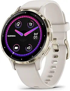 Garmin Venu 3S (Refurbished) Soft Gold Stainless Steel Bezel 1.2-Inch AMOLED Touchscreen Display Smart Watch with 41mm Ivory Case and Silicone Band, 010-N2785-04 - image 1