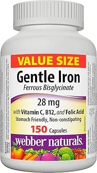 Webber Naturals Gentle Iron Supplement 28 mg, Highly Bioavailable Form of Iron, 150 Capsules, Stomach-Friendly, Non-Constipating, Helps Prevent Iron Deficiency Anemia - image 1