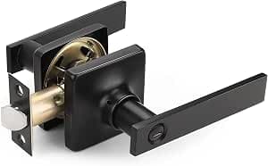 GOBEKOR 10 Pack Matte Black Interior Door Lever Privacy Door Handles - image 1