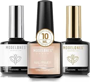 Modelones Base and Top Coat Primer Set with Nail Primer 10 ml - image 1