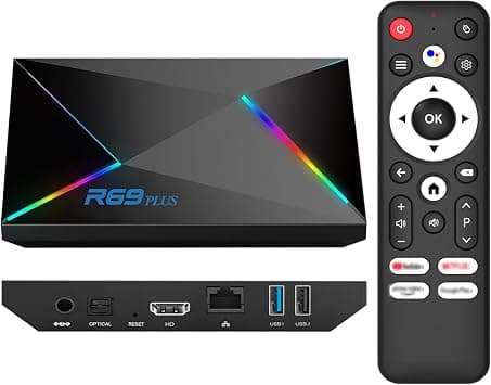 Android TV Box 2025, Android 14.0 TV Box 2GB RAM 16GB ROM 1000M Ethernet WIFI6 Android Box 4K 6K 8K HDR10 R69 Plus H728 Octa-core 3D Smart TV Box Support 2.4G 5.8G Dual WiFi BT5.0 USB 3.0 - image 1