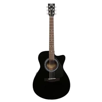 Yamaha FSX80C Semi-Acoustic Cutaway Guitar – Black Finish, 6 Strings, Full-Size, Built-in Pickup, Rich Tone, Comfortable Playability, Ideal for Beginners & Performers - image 1