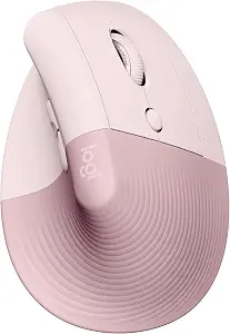 Logitech Lift Vertical Ergonomic Mouse, Wireless, Bluetooth or Logi Bolt USB Receiver, Quiet clicks, 4 Buttons, Compatible with Windows/macOS/iPadOS, Laptop, PC - Rose (Renewed) - image 1