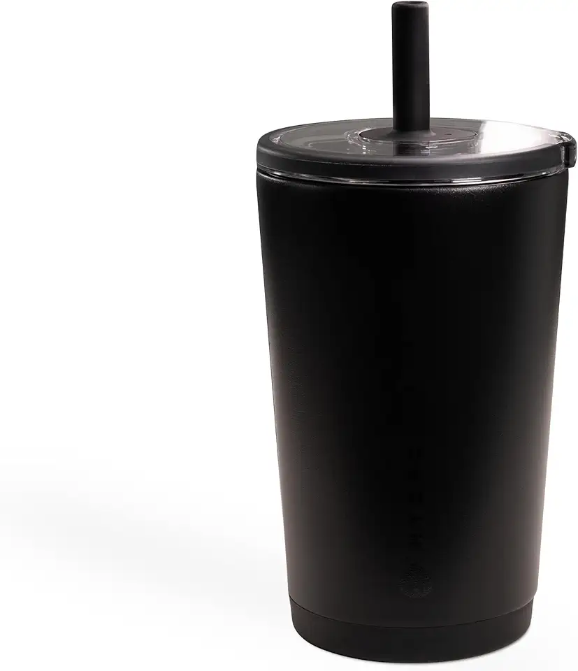 Everyday Tumbler 14 oz – Ceramic-Lined Insulated Tumbler with Straw and Soft-Touch Lid, Cup Holder Friendly, Double-Wall Vacuum Insulation, Reusable Travel Cup – Black - image 1