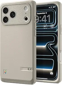 Spigen for iPhone 17 Pro Case, Classic LS MagFit [Camera Control Button] [Compatible with Magsafe] - Stone - image 1