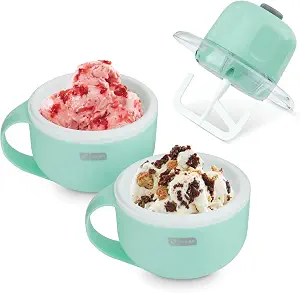 Dash My Mug Ice Cream Maker - Single Serving Gelato, Frozen Yogurt, Sorbet & More - Aqua, 2 Bowls - image 1