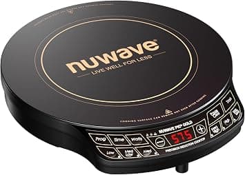 Nuwave Precision Induction Cooktop Gold, 12” Shatter-Resistant Ceramic Glass Surface, Large 8” Heating Coil, Portable, 96 Temp Settings 100°F to 575°F, 3 Wattage Settings 700, 900, and 1500 Watts - image 1