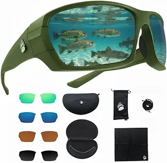 Fishing Glasses Pro Kit - Polarized Sunglasses With 4 Lenses for Clear Visibility in Offshore & Shallow Water - image 1